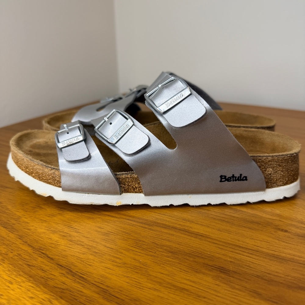 Betula Birkenstock Leo Silver Buckle Sandals Size EU 36 Womens Size 5.5 Boho - Picture 2 of 10